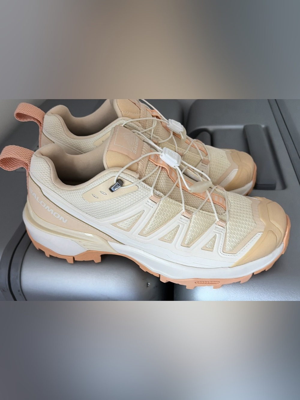 Salomon X Ultra 360 Edge Women's Cream and Peach Trail Runners
